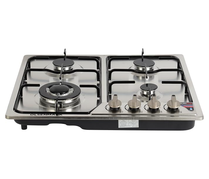 Olsenmark OMCH1824 2 In 1 Built in Gas Hob with Auto Ignition & Low Gas Consumption - Silver in KSA