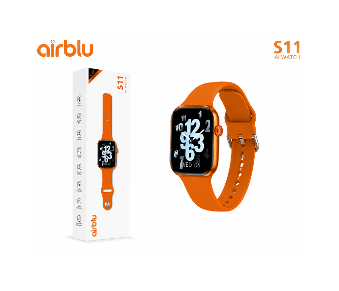 AIRBLU S11 AI SMARTWATCH AIRTAB ( ORANGE ) in UAE