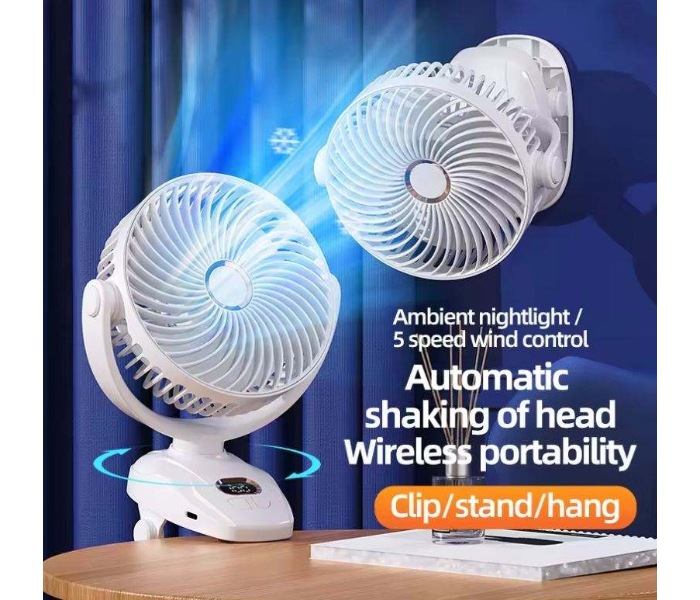 Customized Mini Portable LED Display Battery Desk Fan 3-in-1 Foldable USB-Powered Plastic Fan for Cars and Hotels with Clip in UAE