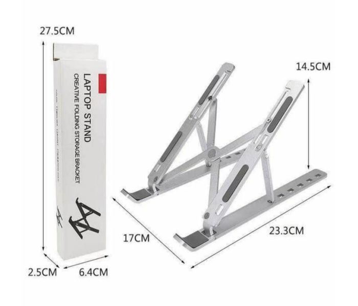 Laptop Stand Foldable Height Adjustable Laptop Stand,Aluminum Cooling Portable Laptop Stand and Suitable for All Laptops & MacBooks (Silver) in UAE