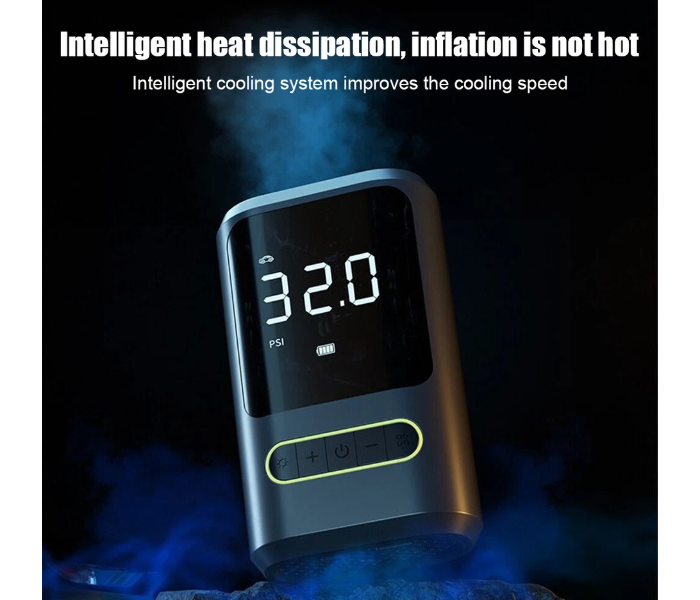 Car Wireless Air Pump w/Light Portable Bike Inflator Pump Power Air Compressor in UAE