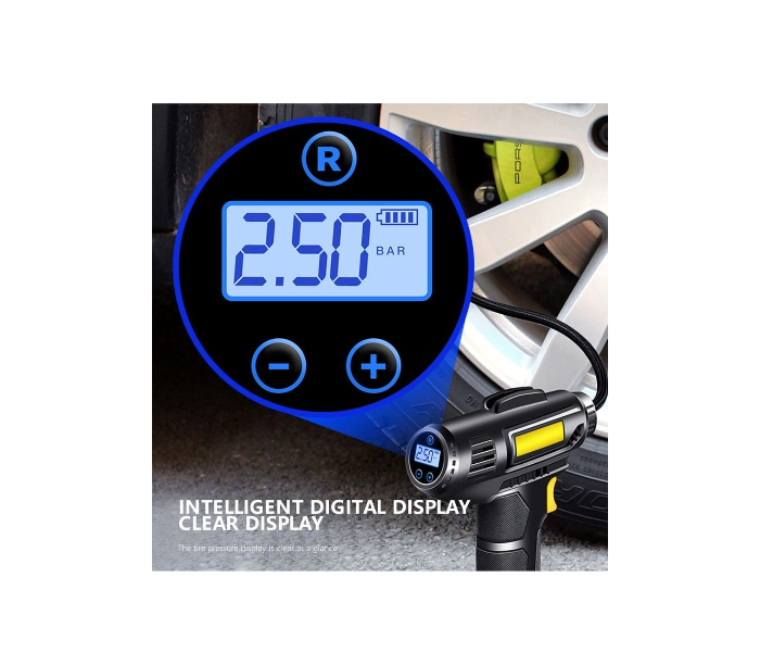 Tire Inflator, Rechargeable Lithium Ion Battery Portable Handheld Fast Inflation Auto Pump with Digital Pressure Gauge for Car Motorcycles Tires in UAE