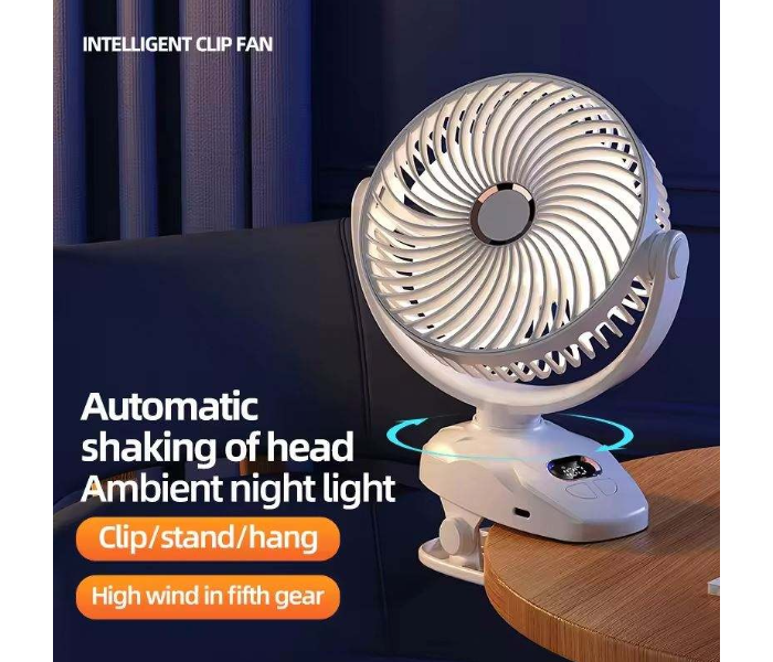 Customized Mini Portable LED Display Battery Desk Fan 3-in-1 Foldable USB-Powered Plastic Fan for Cars and Hotels with Clip in UAE