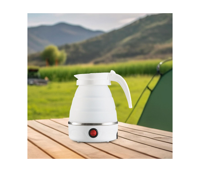  Travel Folding Electric Kettle Fast Boiling Camping 600ml Electric Tea Maker White in UAE