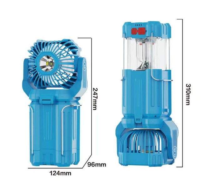 Multi-functional Outdoor Use Powerful Type-c Rechargeable Aluminum Alloy Waterproof Outdoor Solar Camping Fan in UAE