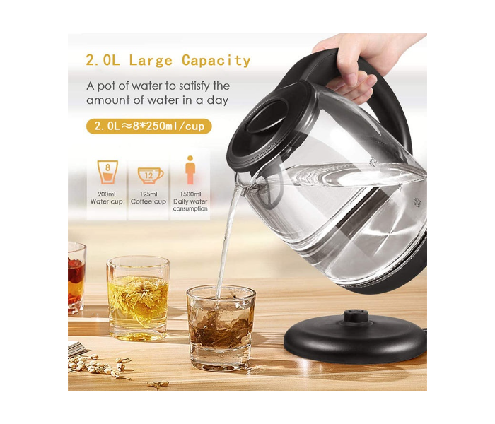 Electric Kettles Glass Kettle With Blue Led Light pyrex clear Glass Electric Kettle in UAE