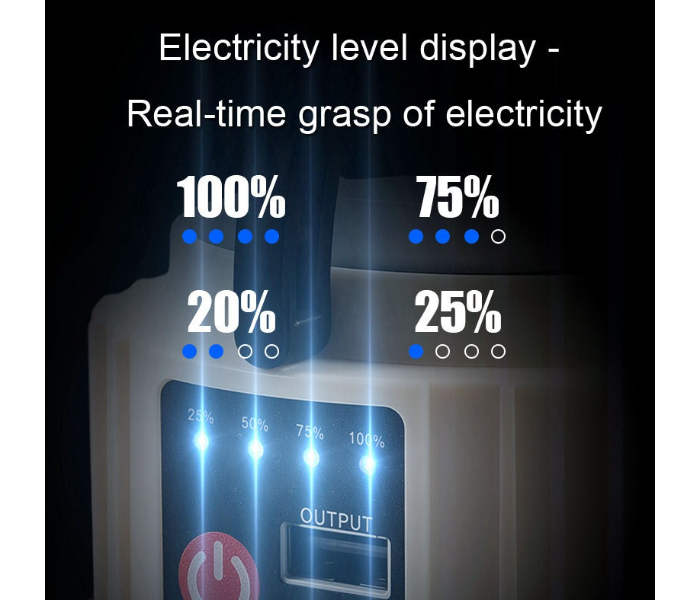 Solar Emergency Lamp 30W Double CCT 3000K 9000K Intelligent Emergency Led Bulb 3000mAh Battery Usb Rechargeable Led Bulb in UAE