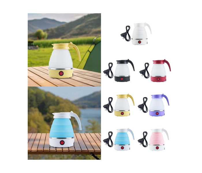  Travel Folding Electric Kettle Fast Boiling Camping 600ml Electric Tea Maker White in UAE