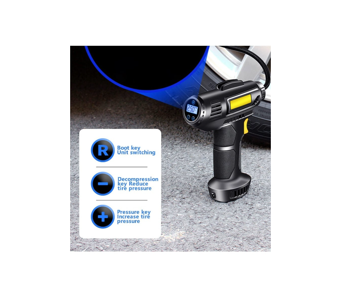 Tire Inflator, Rechargeable Lithium Ion Battery Portable Handheld Fast Inflation Auto Pump with Digital Pressure Gauge for Car Motorcycles Tires in UAE