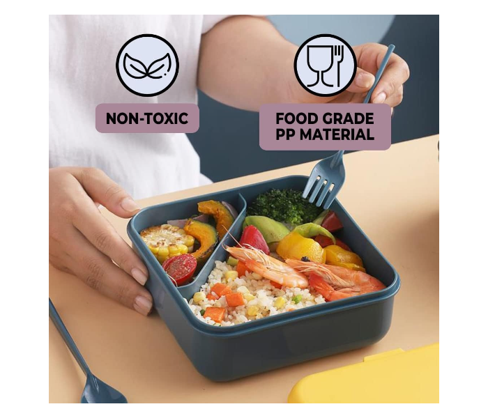 Lunch Box for Kids & Adults|Premium Food-Grade PP Plastic|Leakproof & Spill Proof |Dishwasher & Microwave Safe Lunch Box|1000 ML in UAE