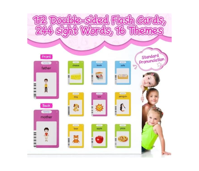 2 in 1 Talking Flash Cards with LCD Writing Tablet for Kids, 224 Words Flash Cards for Kids, Speech Therapy Autism Toys, Educational Learning Toys Gifts for 3 4 5 6 Year Old in UAE