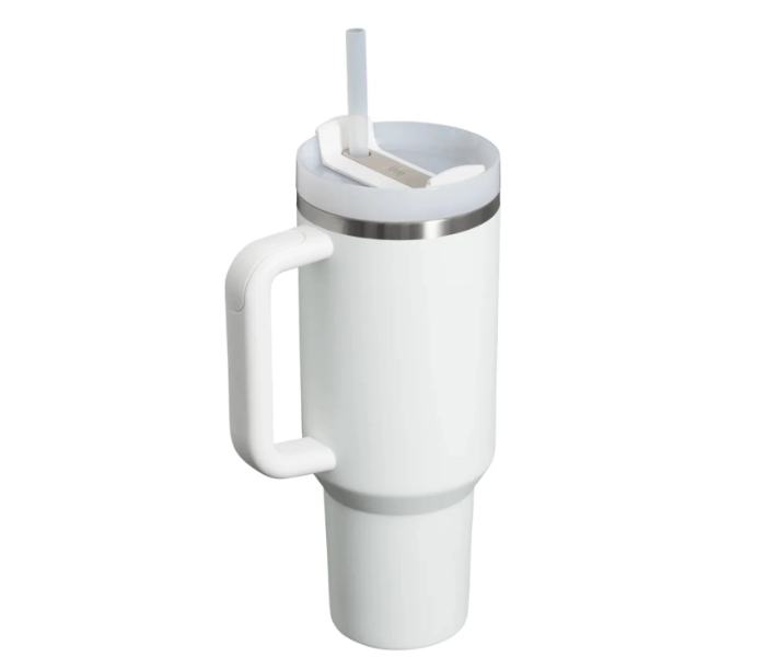Stanley Quencher H2.0 FlowState Vacuum Stainless Steel Water Bottle with Lid and Straw, BPA-Free, 40oz , Pure white in UAE