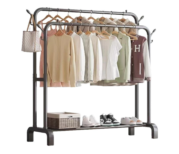 Metal Coat Rack, Simple Floor Standing Clothes Hanger for Indoor Balcony and Dormitory, Easy Assembly Drying Organizer in UAE