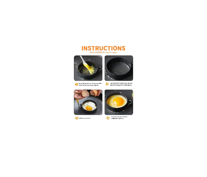 Egg Rings For Breakfast,Mini Pancakes,Fried Eggs,4 Pack Egg Pancake Maker Molds With 1 Brush,Stainless Steel Non Stick Metal 4 Shapes Mold With Yellow Silicone Handle in UAE