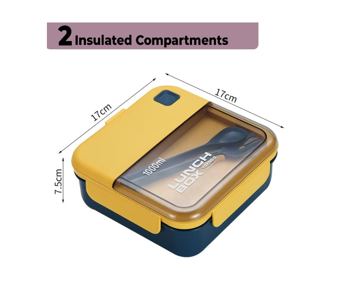 Lunch Box for Kids & Adults|Premium Food-Grade PP Plastic|Leakproof & Spill Proof |Dishwasher & Microwave Safe Lunch Box|1000 ML in UAE