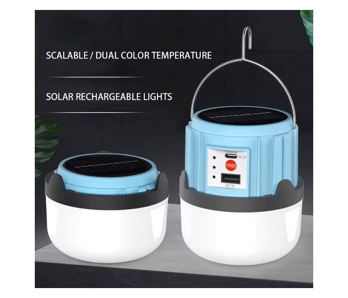 Solar Emergency Lamp 30W Double CCT 3000K 9000K Intelligent Emergency Led Bulb 3000mAh Battery Usb Rechargeable Led Bulb in UAE
