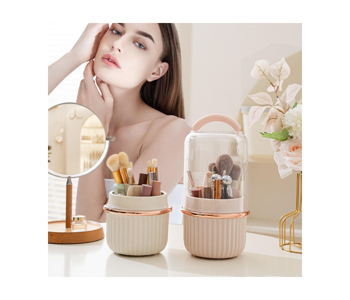 Cross Border Popular Makeup Brush Rotating Grid Storage Container Dustproof Dressing Table Pen Holder in UAE