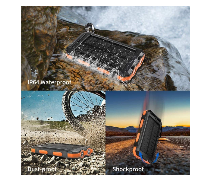 Multi Interface 20000mah Wireless Charger Solar Outdoor Powerbank with Cable Portable Mobile Power Bank in UAE