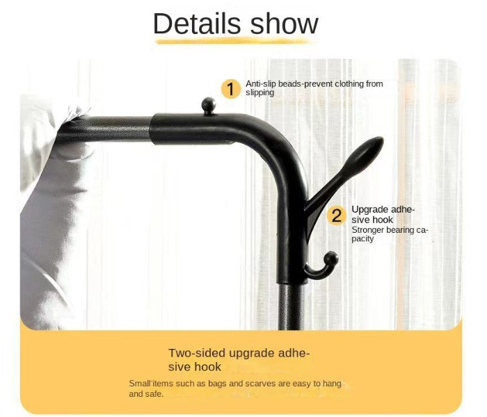 Metal Coat Rack, Simple Floor Standing Clothes Hanger for Indoor Balcony and Dormitory, Easy Assembly Drying Organizer in UAE