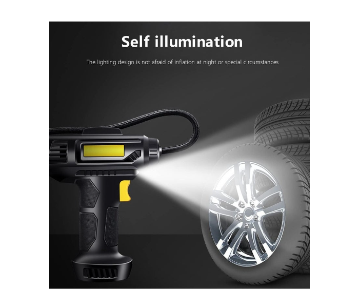 Tire Inflator, Rechargeable Lithium Ion Battery Portable Handheld Fast Inflation Auto Pump with Digital Pressure Gauge for Car Motorcycles Tires in UAE