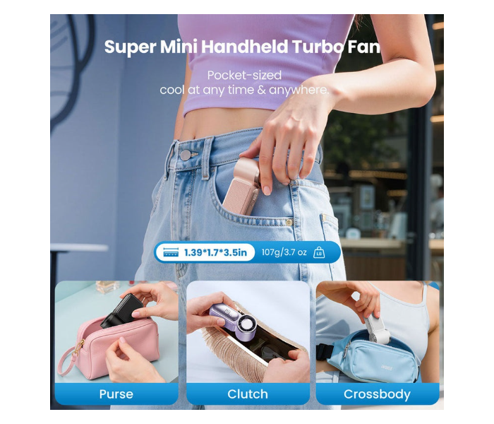 Super Mini USB Rechargeable Pocket Fan Portable Small Hand Fan in UAE