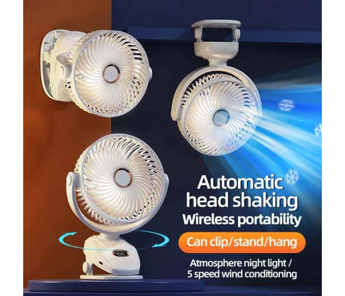 Customized Mini Portable LED Display Battery Desk Fan 3-in-1 Foldable USB-Powered Plastic Fan for Cars and Hotels with Clip in UAE
