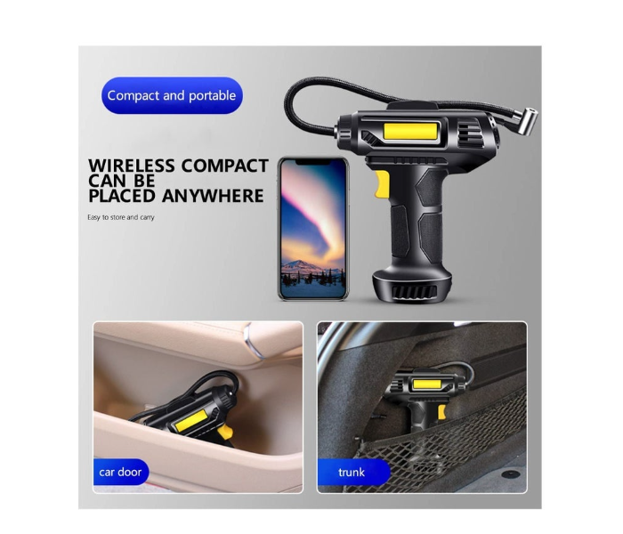 Tire Inflator, Rechargeable Lithium Ion Battery Portable Handheld Fast Inflation Auto Pump with Digital Pressure Gauge for Car Motorcycles Tires in UAE