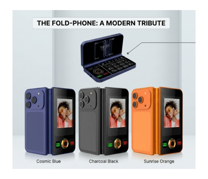 New Rock Fold Mini Dual Sim Keypad Mobile with 2.8 Display in UAE