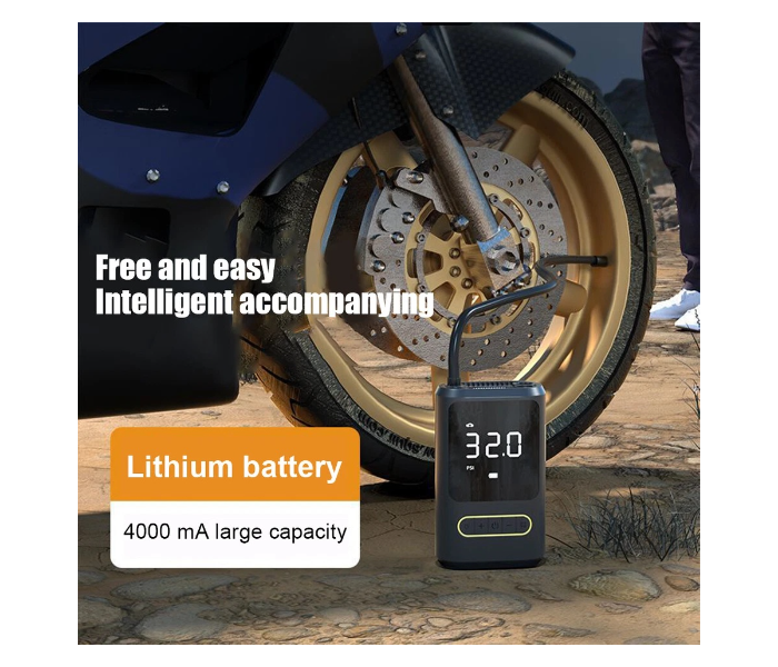 Car Wireless Air Pump w/Light Portable Bike Inflator Pump Power Air Compressor in UAE