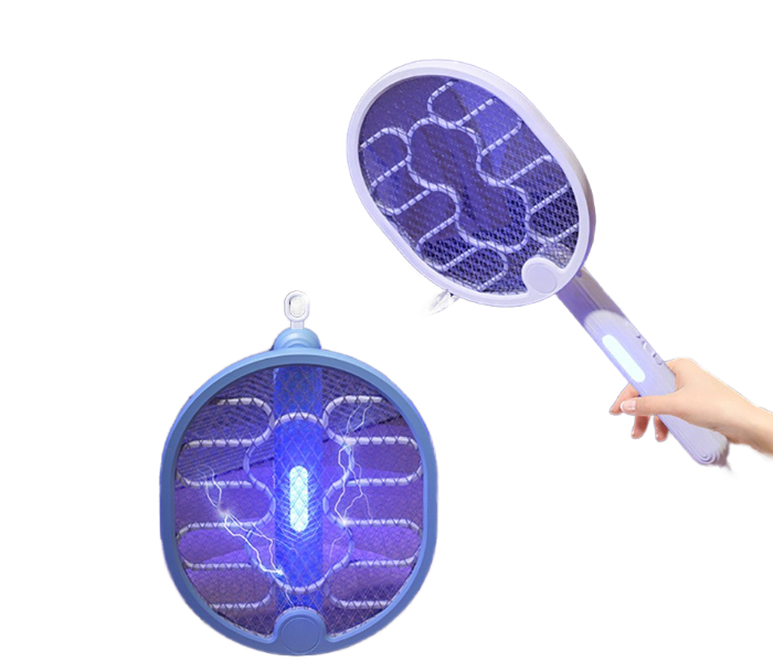 Rechargeable Electric Mosquito Racket & Bug Zapper Bat with Wall Mount and UV Light Trap in UAE