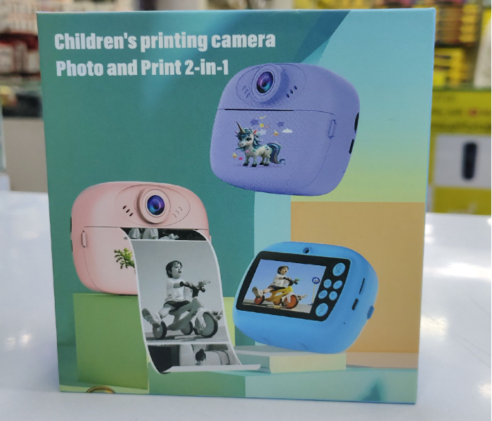 Kids Instant Print Camera for Children Creative Fun Digital Camera with Instant Black and White Photo Printing in UAE