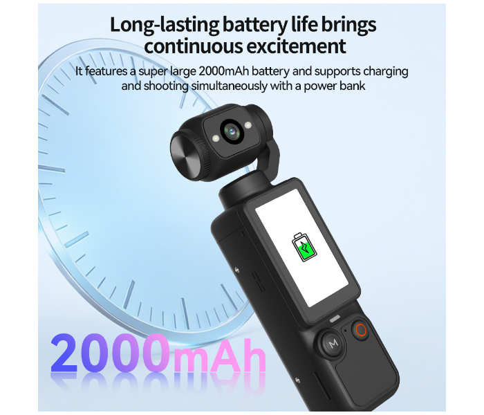 X- INOVA 4K Ultra HD Pocket Vlogging Camera with 180-Degree Rotating (Black) in UAE