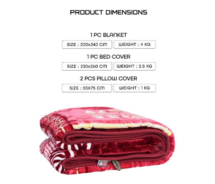 PARRY LIFE PLBL7516 Premium Season Blanket Set - Maroon in OMAN