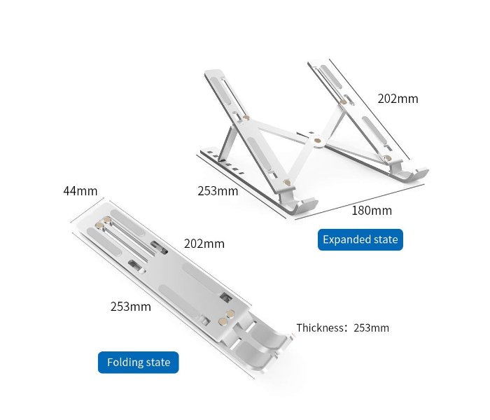 Laptop Stand Foldable Height Adjustable Laptop Stand,Aluminum Cooling Portable Laptop Stand and Suitable for All Laptops & MacBooks (Silver) in UAE