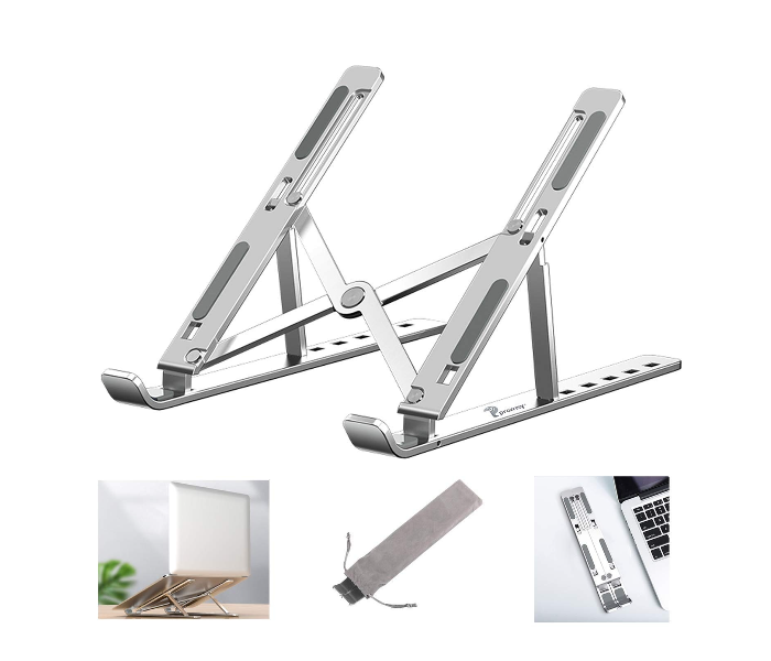 Laptop Stand Foldable Height Adjustable Laptop Stand,Aluminum Cooling Portable Laptop Stand and Suitable for All Laptops & MacBooks (Silver) in UAE