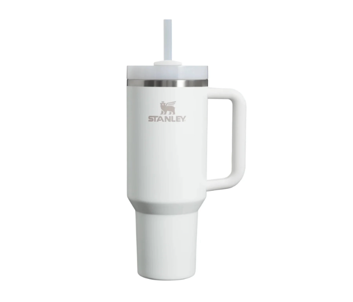 Stanley Quencher H2.0 FlowState Vacuum Stainless Steel Water Bottle with Lid and Straw, BPA-Free, 40oz , Pure white in UAE