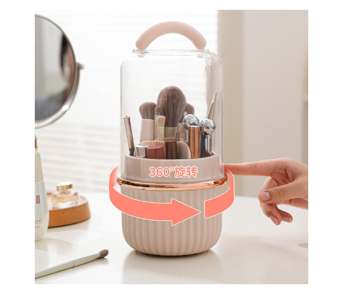 Cross Border Popular Makeup Brush Rotating Grid Storage Container Dustproof Dressing Table Pen Holder in UAE
