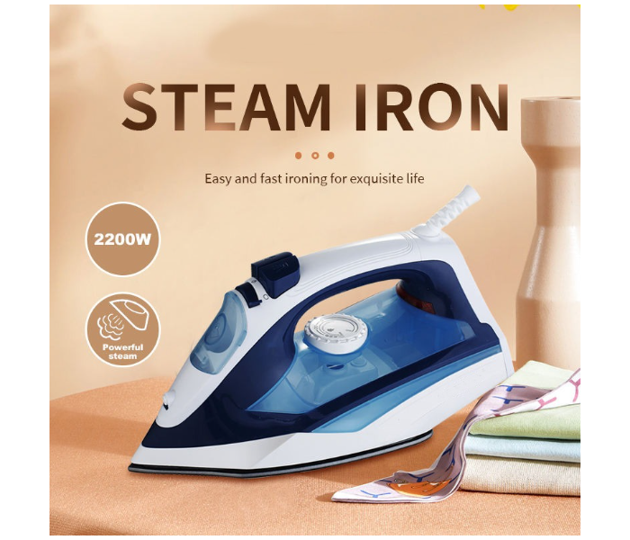 Silver Cerst 2200W Powerful Steam Iron With Ceramic Base Plate & Built-in Sprinkler, Smooth Glide Electric Clothes Press For Garment Care in UAE