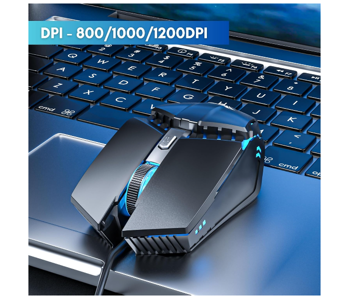 AULA S31 Wired Gaming Mouse, Adjustable DPI Range 800/1000/1200 with 4 Keys, Polling Rate 125Hz | Black (S31B) in UAE
