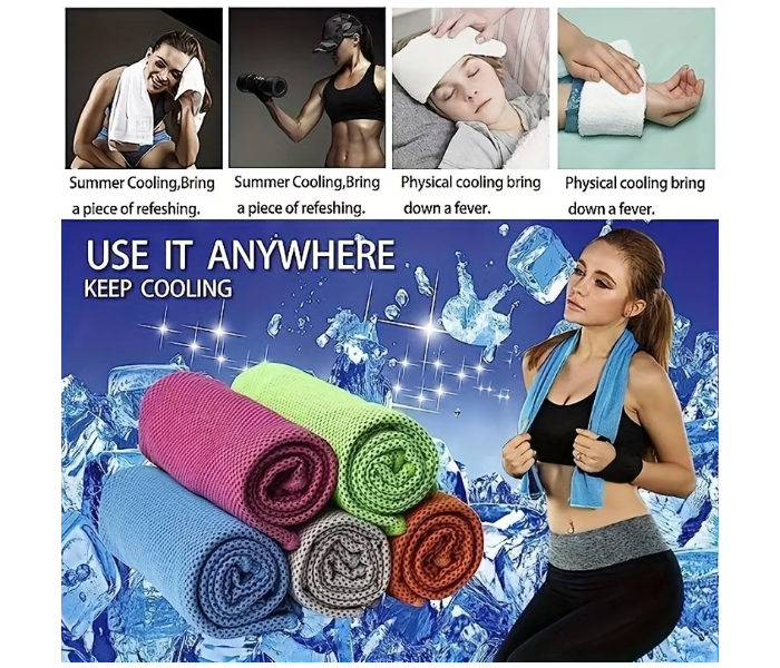 Cooling Sports Towels - Ultra-Soft, Quick-Dry Polyester Ice Towels in Vibrant Colors for Gym, Yoga, Running & Outdoor Activities in UAE