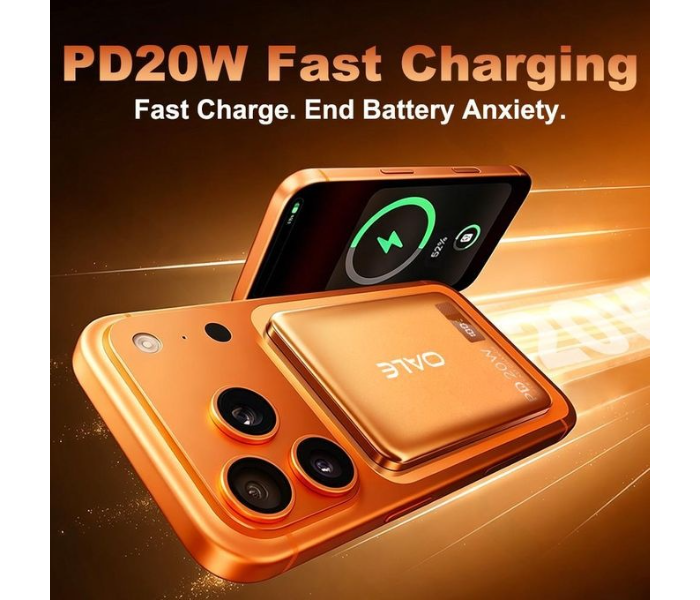 Oale Slim Magnetic Wireless Power Bank, 5000mAh 20W PD Fast Charging for iPhone Android-BLACK in UAE
