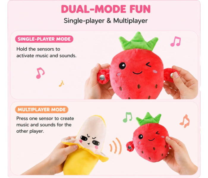 Interactive Strawberry – Soft Sensory Music Plush With Sounds, Parent-Child Fun And Early Learning (Strawberry) in UAE