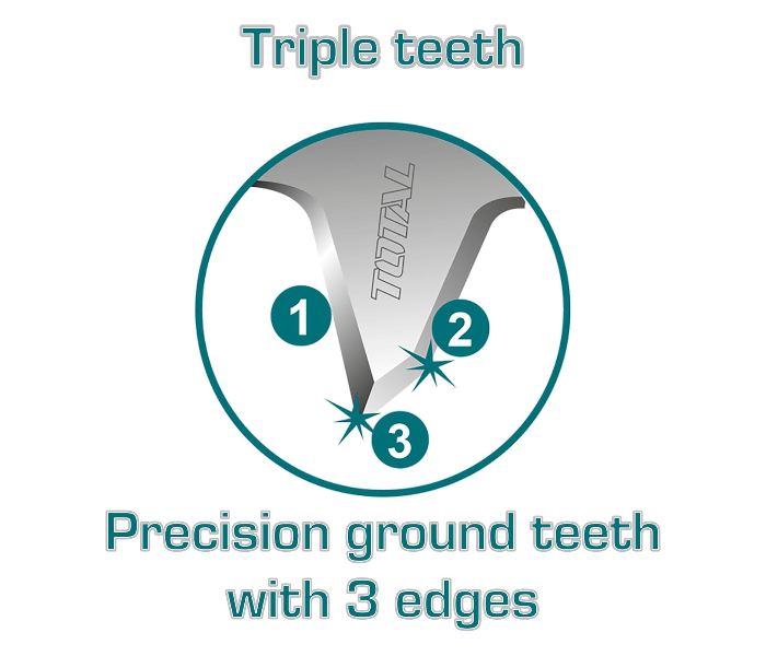TOTAL 12-Inch Pruning Saw, SK5 High Carbon Steel, 7TPI Triple Edge Teeth with Protective PP Shell, Professional Garden Hand Tool, THPS3008 in UAE