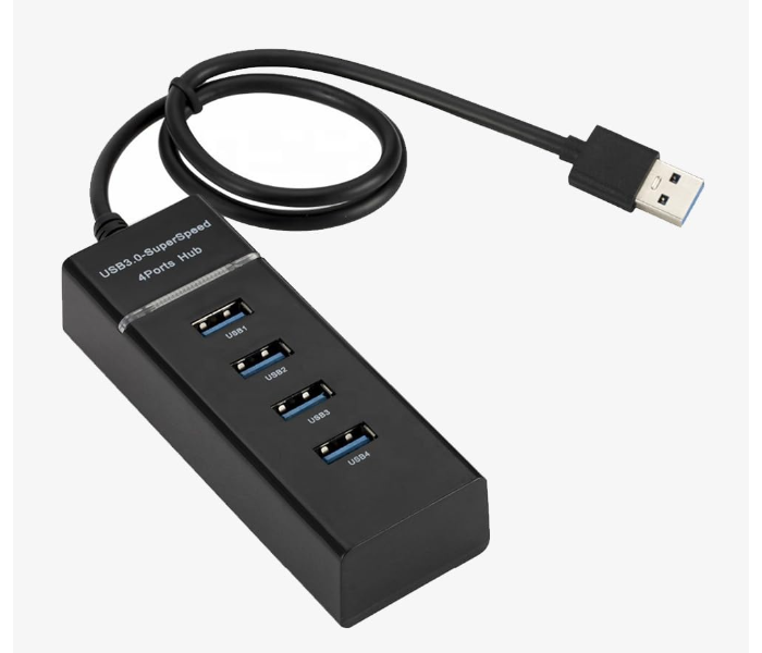 USB 3.0 4-Port Hub with 30cm Cable | 5Gbps SuperSpeed USB Splitter | Plug & Play Multi USB Adapter for Laptop, PC, Mac, Keyboard, Mouse & Flash Drive in UAE