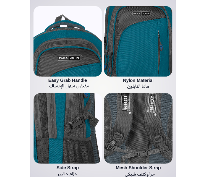 Para John PJSB6000A16 16-Inch Student School Backpack with Multi Compartments & Comfort Straps Blue in UAE