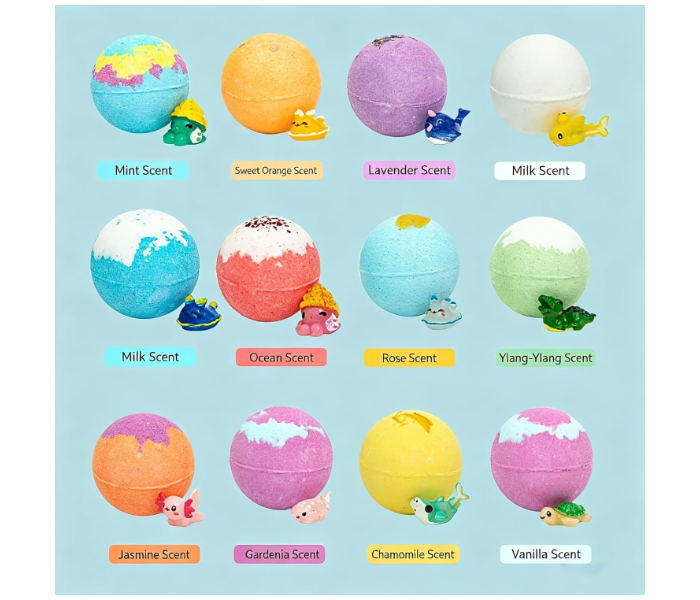 Kids Bath Bomb Set with Surprise Toys Inside, 12 Colorful Fizzies for Bubble Tub Fun, Easter Basket Gift for Boys Girls in UAE