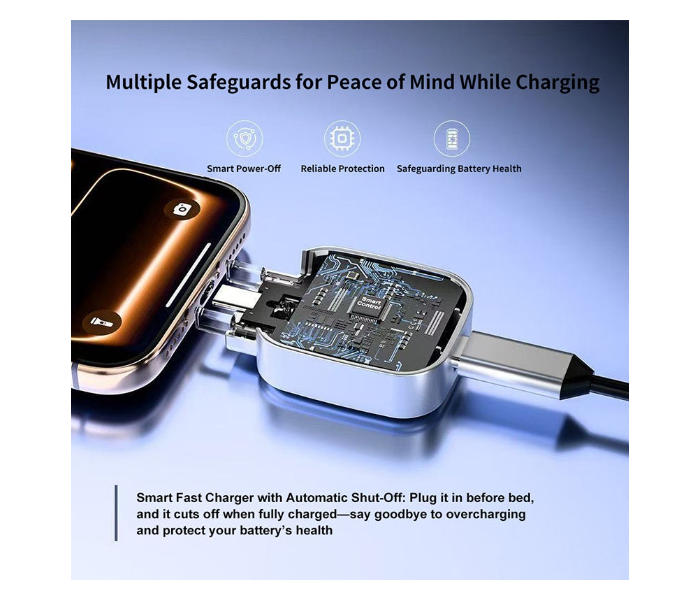 140W Smart Full Charge Auto Cut Off Type-C Adapter Universal AI Charging Separator for Phones Tablets Laptops in UAE