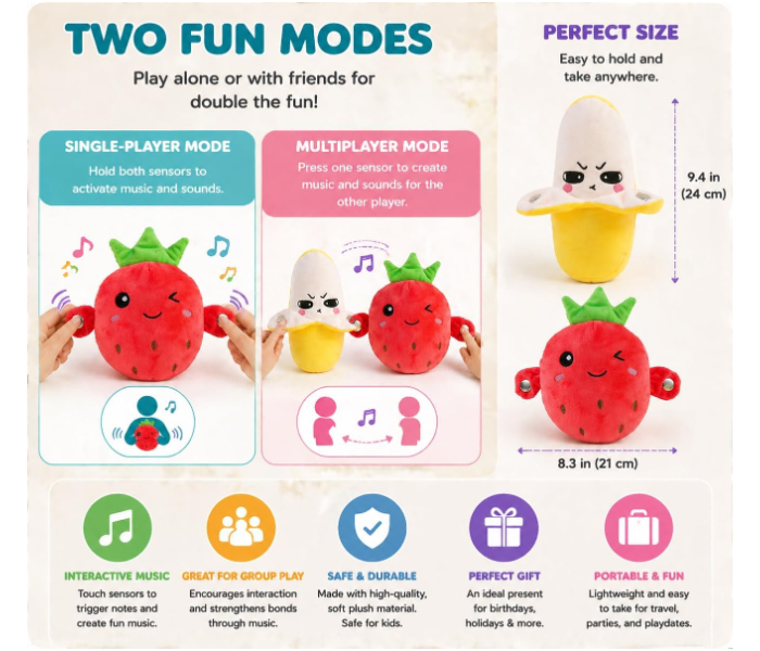 Interactive Banana – Soft Sensory Music Plush with Sounds, Parent-Child Fun and Early Learning (Banana) in UAE