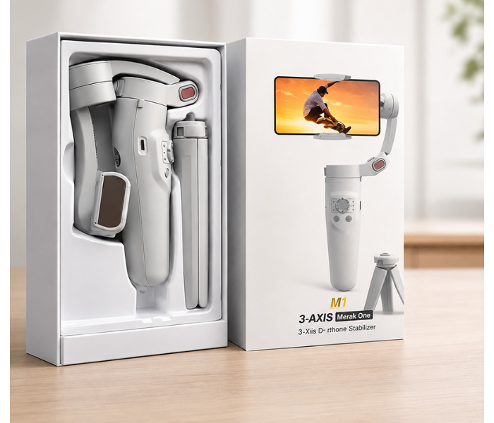 M1 3-Axis Smartphone Gimbal Stabilizer – AI Face Tracking, Foldable Selfie Stick & Tripod, Portable Handheld Gimbal for iPhone & Android in UAE