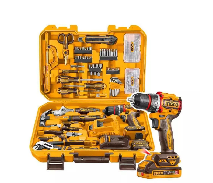 Ingco HKTHP41662 166 Pcs Tools Set 2.0 Ah Battery Capacity 22500 bpm Impact Rate 66 Nm Maximum Torque in UAE